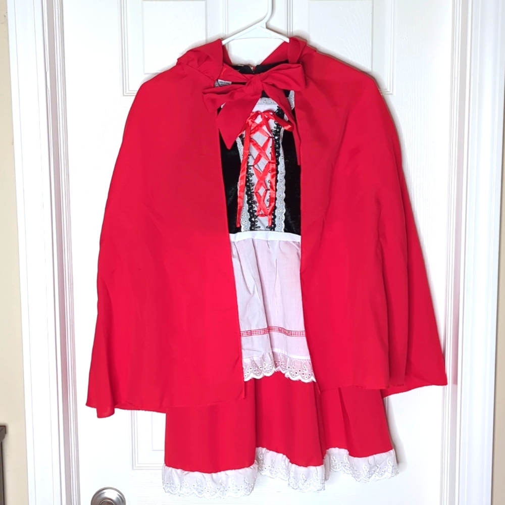 Fun Costume Deluxe Little Red Riding Hood Cape Dress Fairytale with Basket